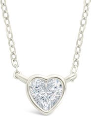Sterling Forever Heart Bezel Pendant Necklace