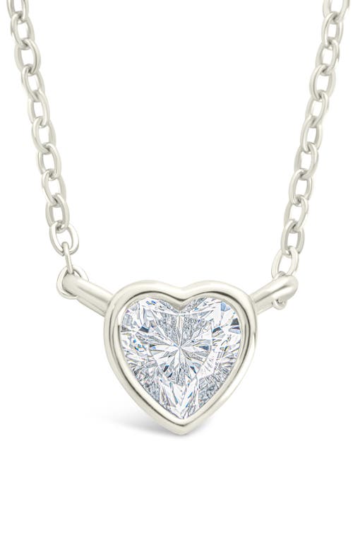 Sterling Forever Heart Bezel Pendant Necklace In Metallic