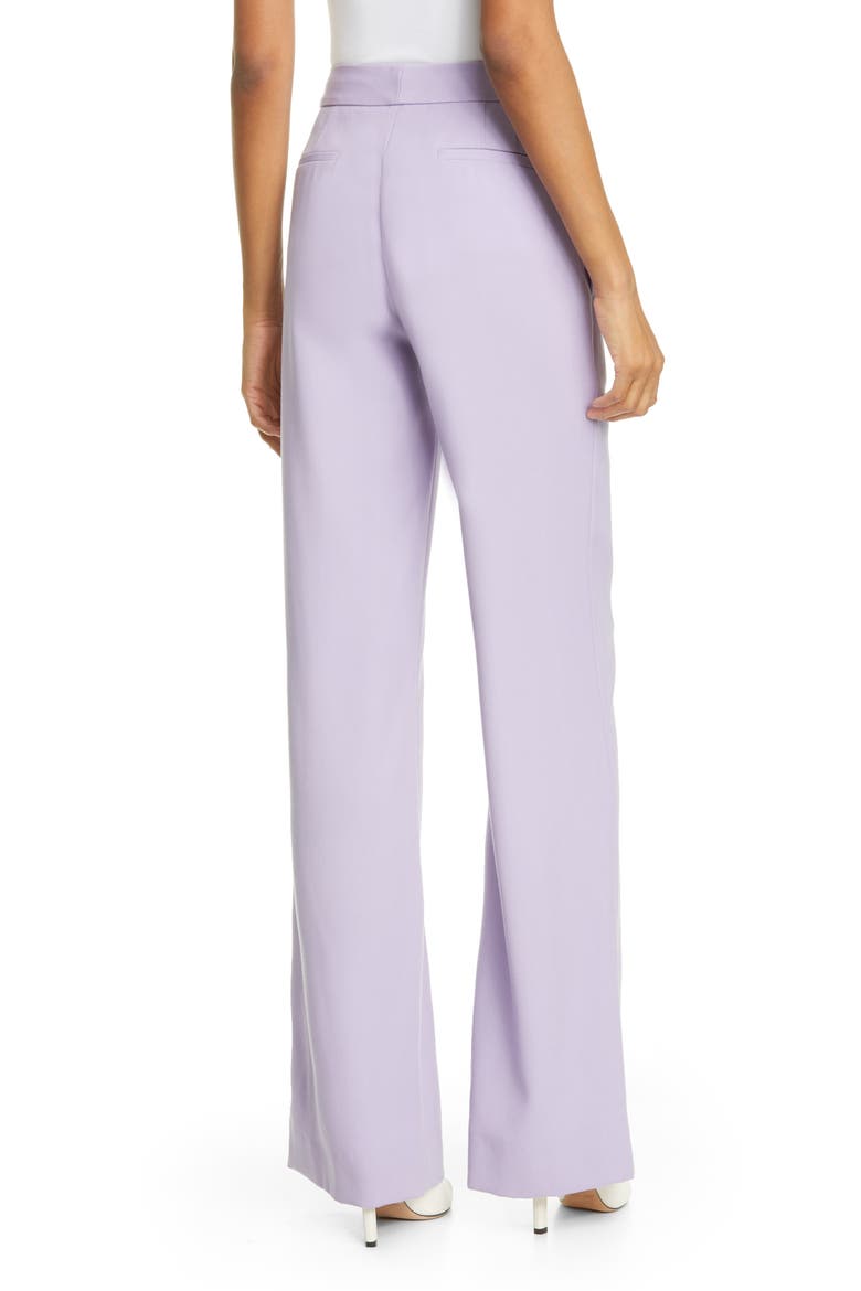 Pintuck Tropical Stretch Wool Wide Leg Pants, Alternate, color, LAVENDER