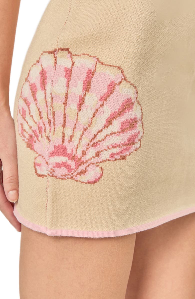 English Factory Seashell Knit Miniskirt, Alternate, color, Light Beige/ Pink