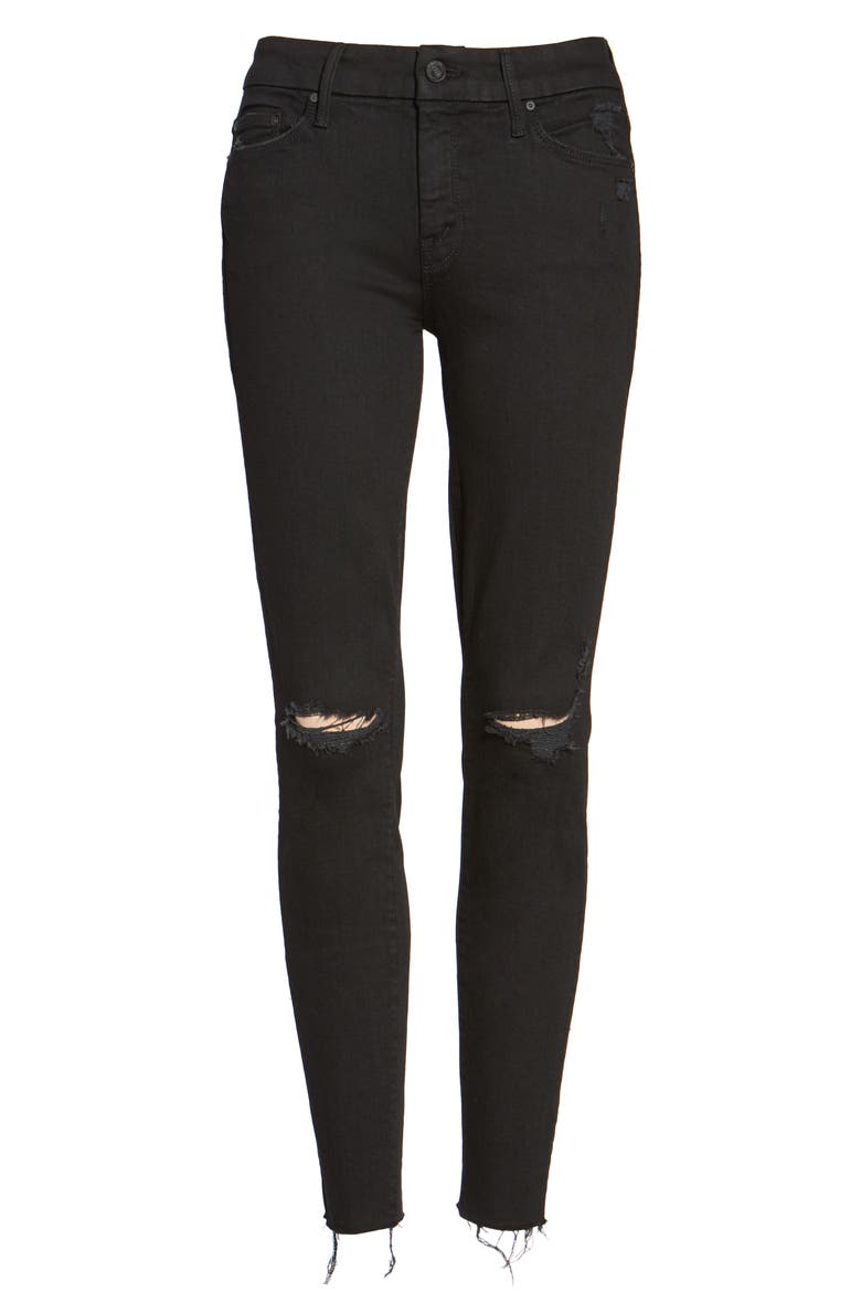 The Looker Frayed Ankle Skinny Jeans, Alternate, color, GUILTY AS SIN