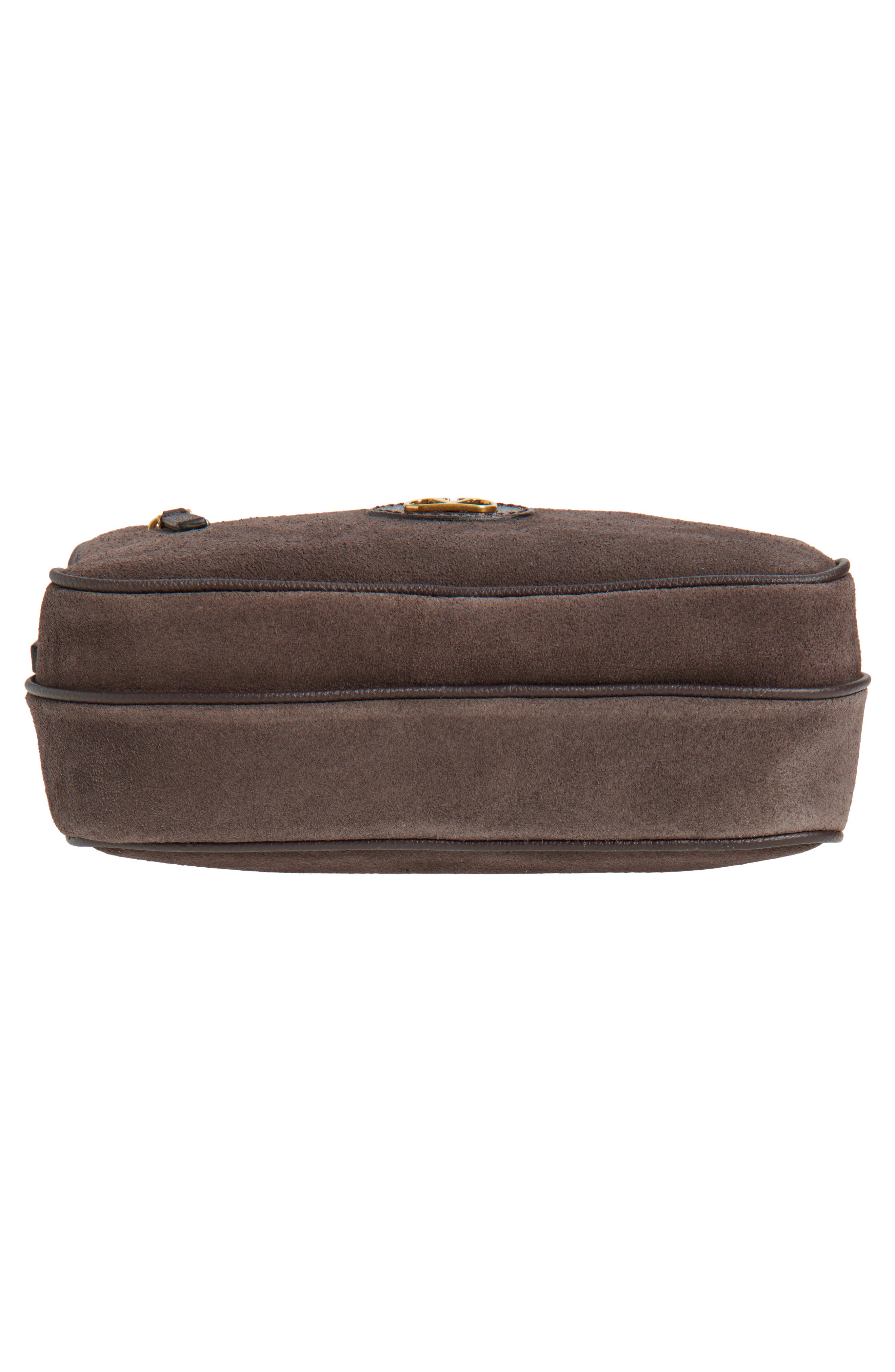 Valentino Antibes Suede Camera Bag, Alternate, color, Brown