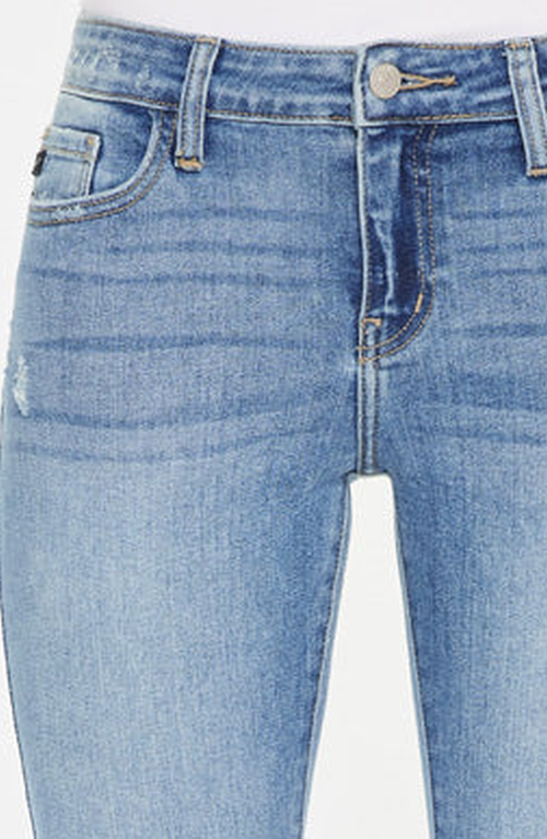 Kancan Savanna Essentials Mid Rise Cropped Flare Jeans In Multi