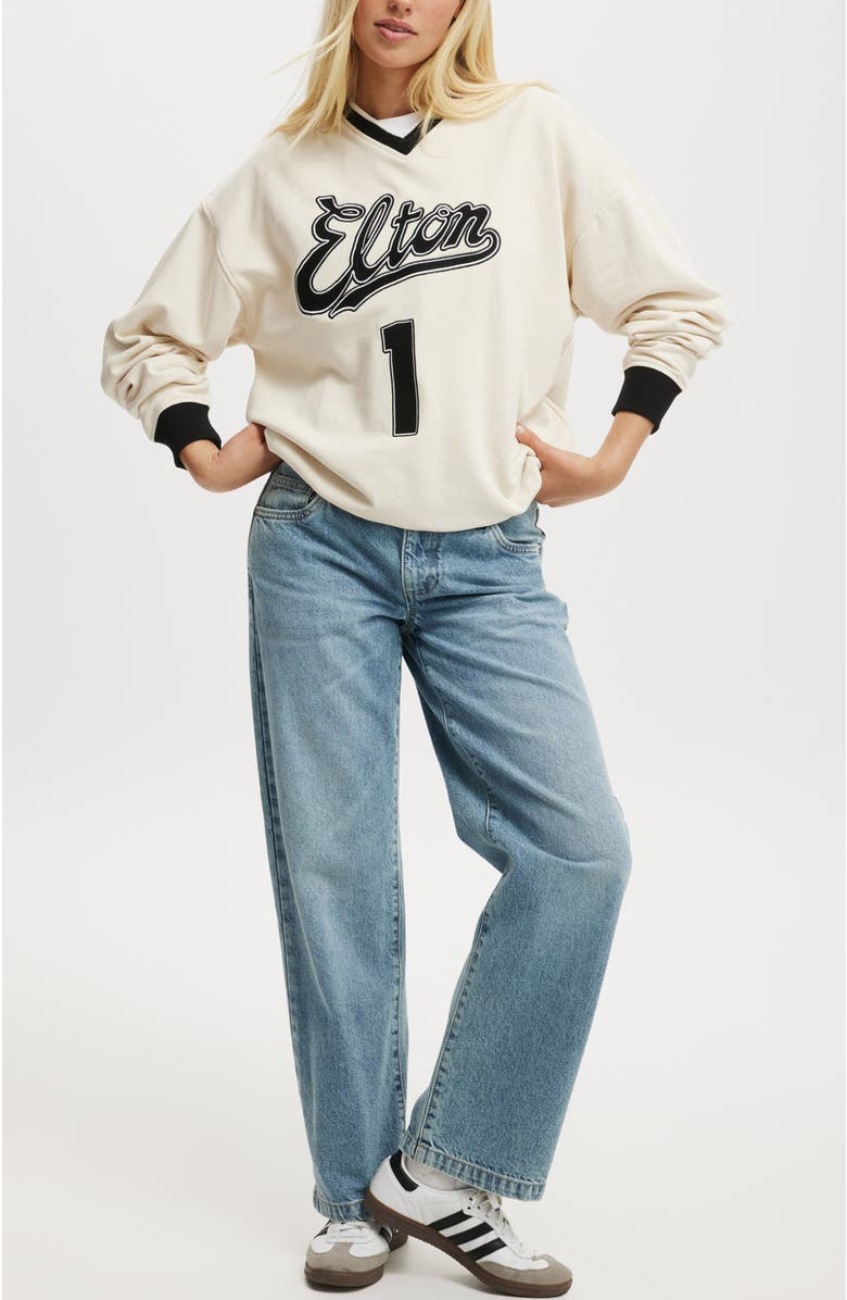 Cotton On Elton John  V Neck Sweatshirt, Alternate, color, 