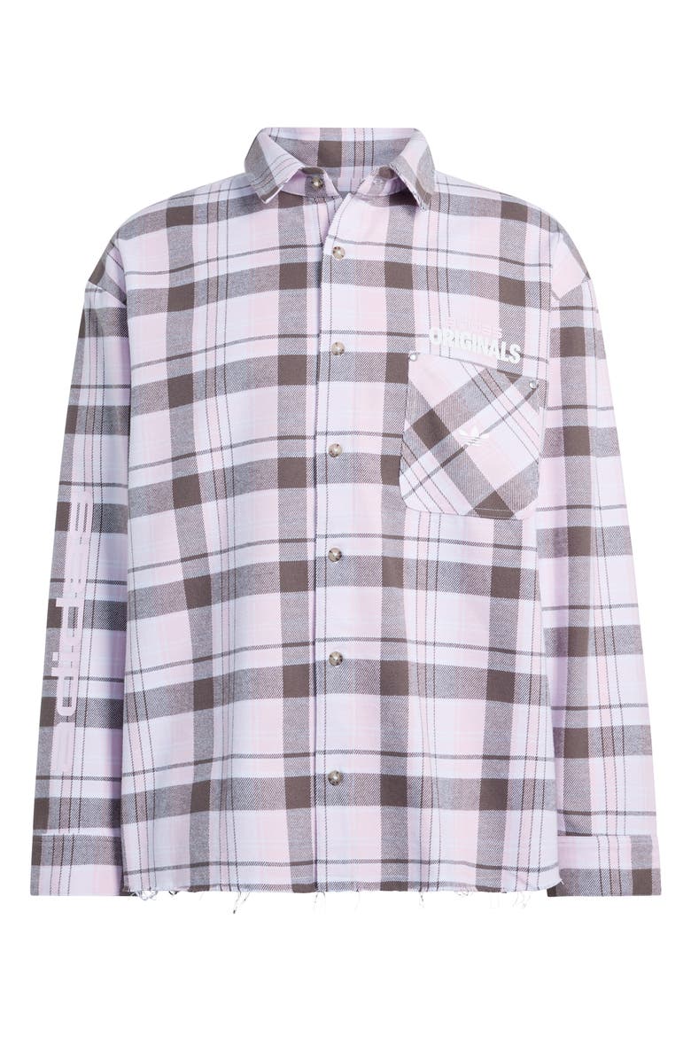 adidas Cotton Flannel Button-Up Shirt, Alternate, color, Clear Pink/ /