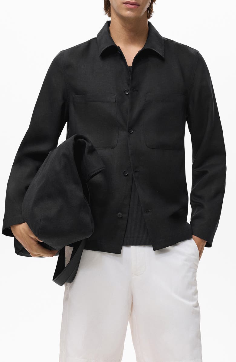 MANGO Chore Jacket, Main, color, Black