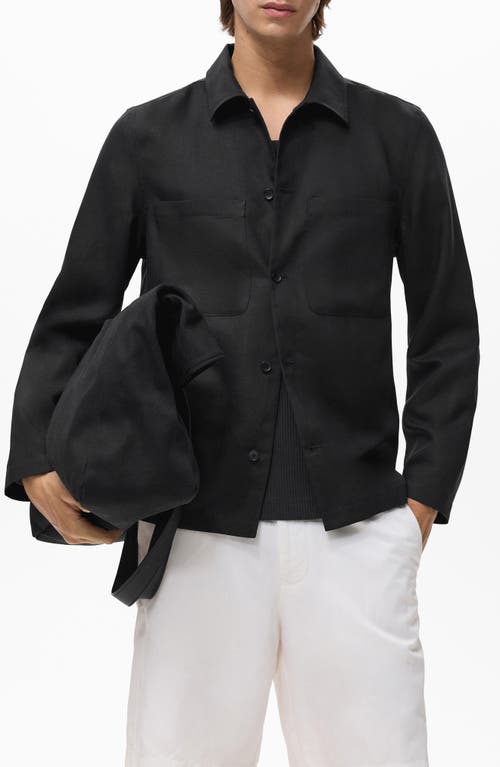 Mango Chore Jacket In Black