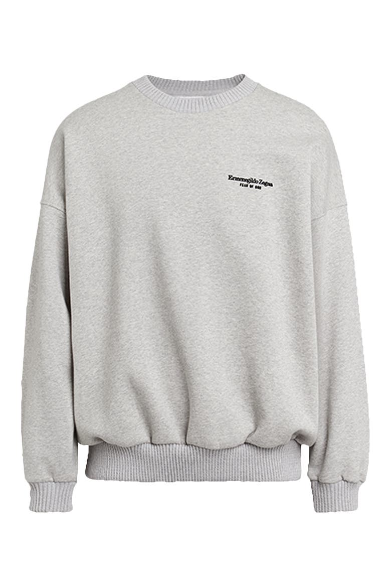Fear of God x Zegna Flocked Logo Oversize Sweatshirt, Alternate, color, GREY MELANGE