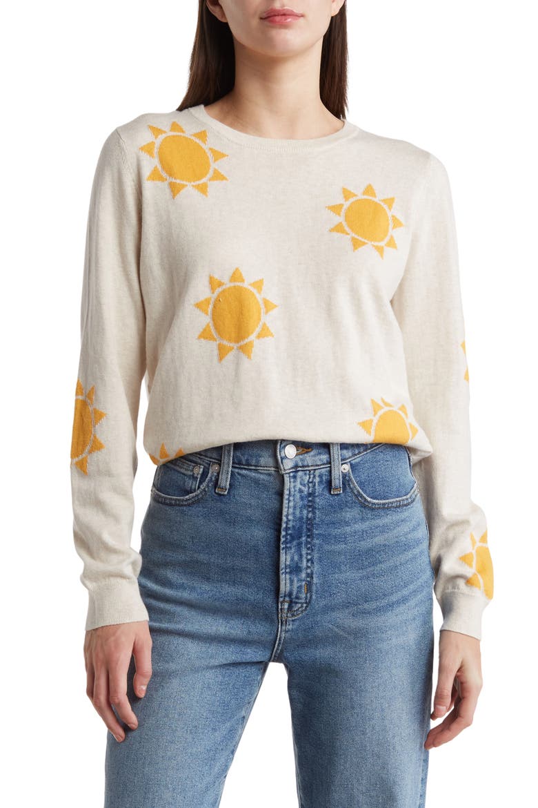 Kai Print Sweater, Main, color, OATMEAL