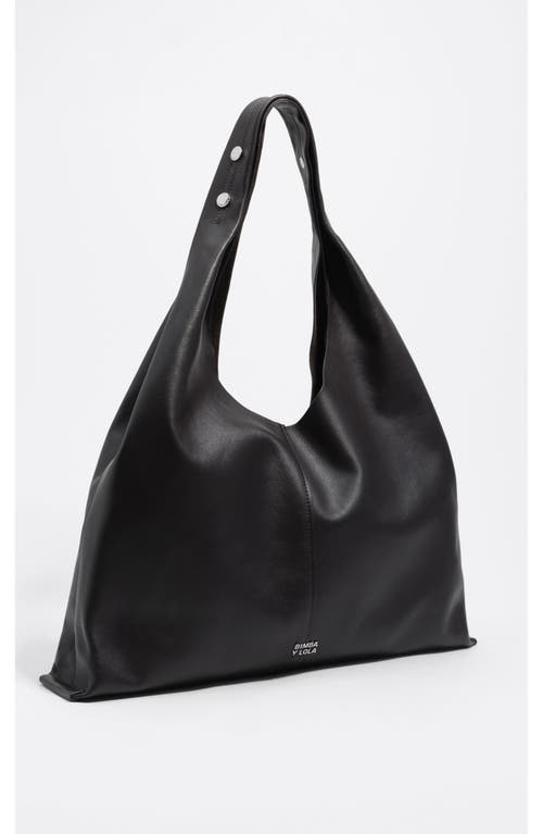 Bimba Y Lola Leather Maxi Bikini Paper Bag In Black