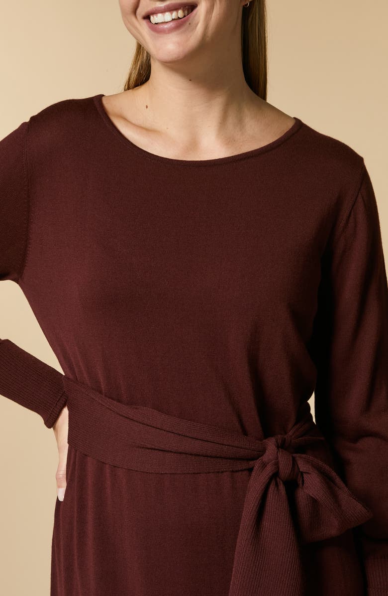 Marina Rinaldi Giorno Long Sleeve Wool Blend Dress, Alternate, color,