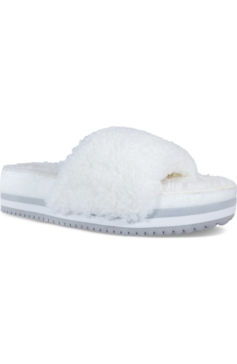 FLEKS Cito Genuine Shearling Slide Sandal, Main, color, Iceberg