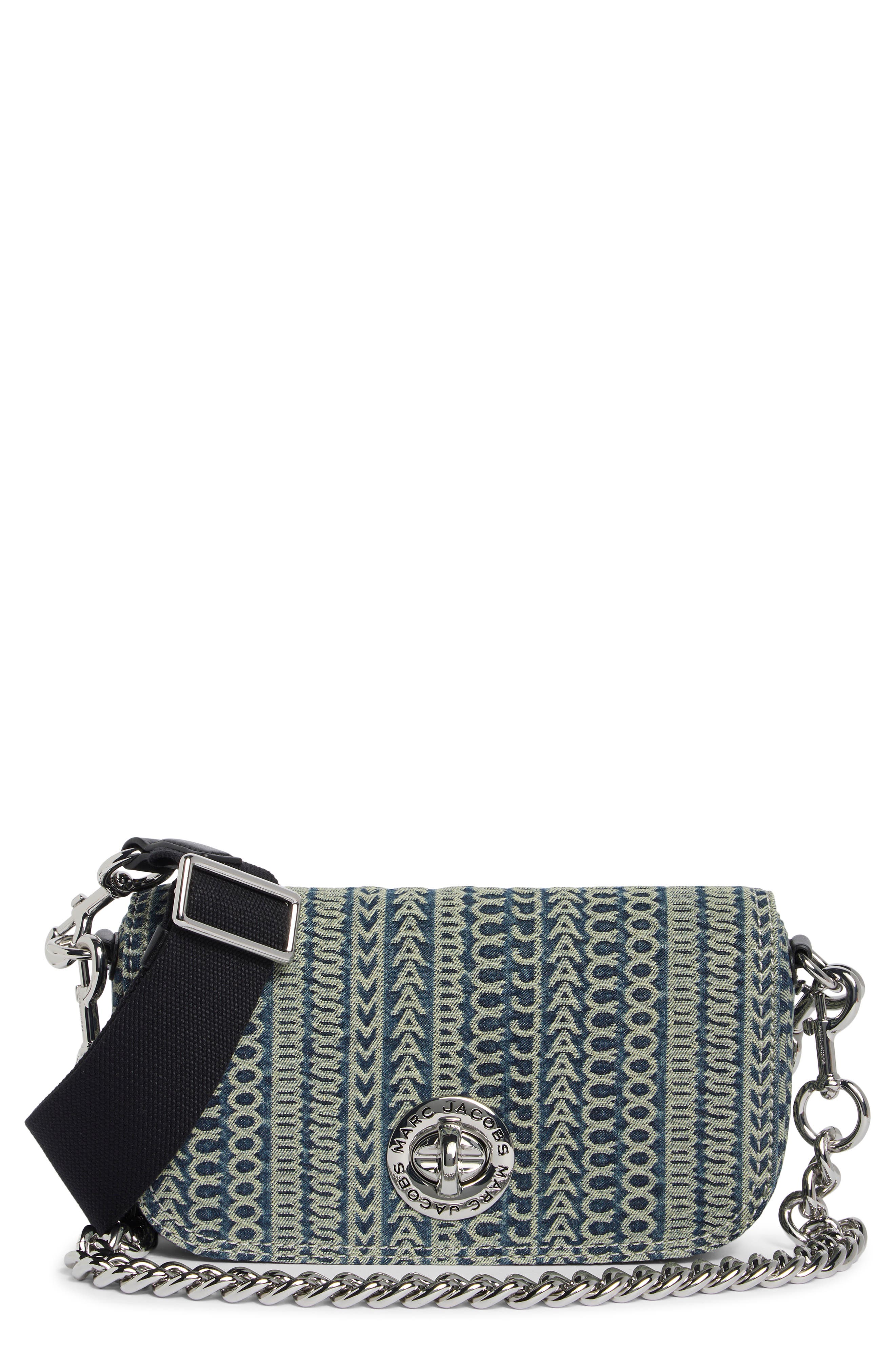 Monogram Pattern Shoulder Bag, Main, color, INDIGO