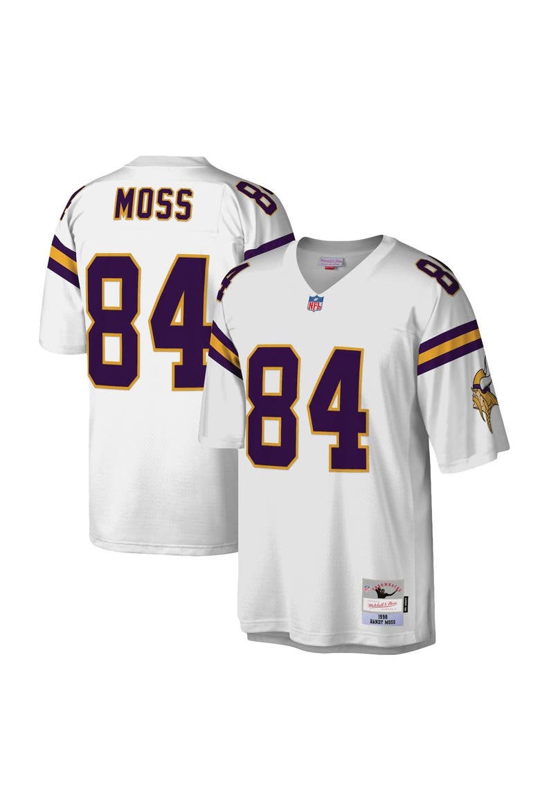 Men's Mitchell & Ness Randy Moss White Minnesota Vikings Legacy Replica Jersey, Main, color, White