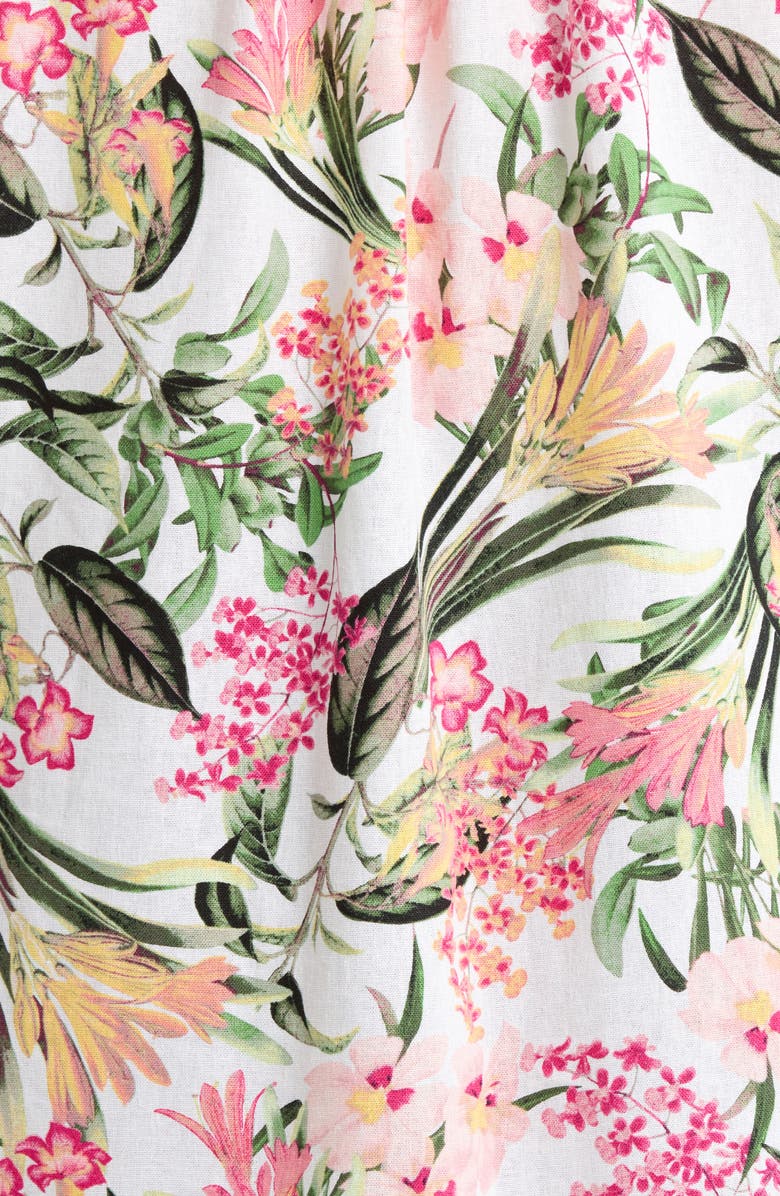 Jones New York Floral Print Shirt, Alternate, color, White Sand Multi