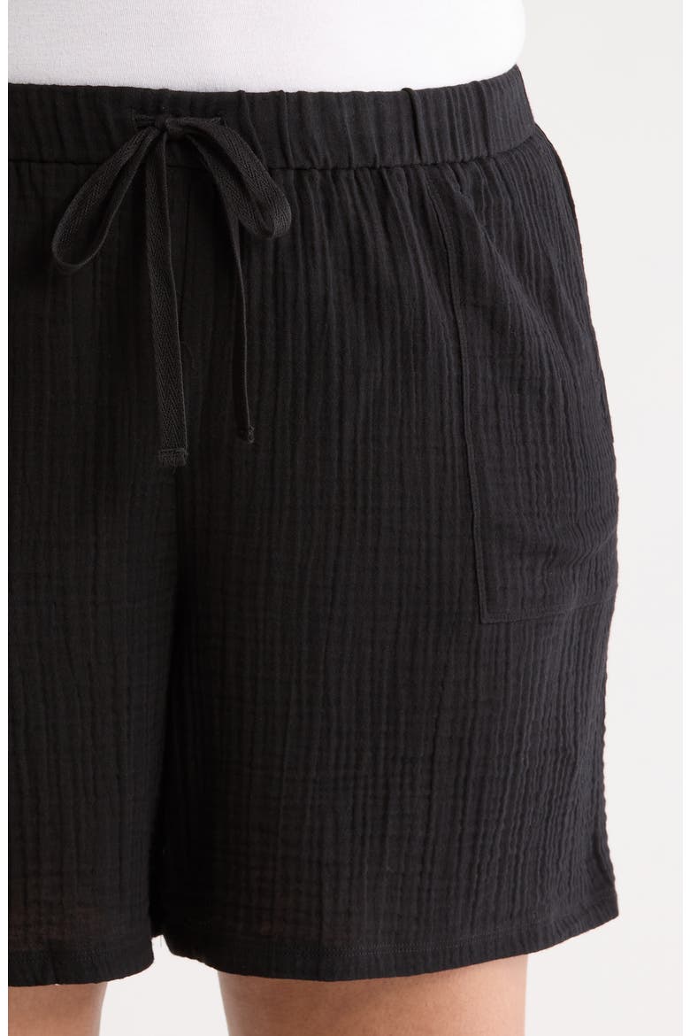 Organic Cotton Drawstring Shorts, Alternate, color, BLACK