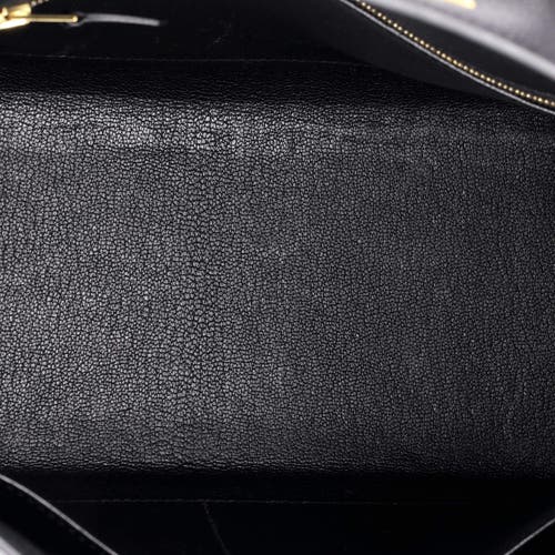 Pre-owned Hermes  Hermes Kelly Handbag Black Epsom With Gold Hardware 28 In Black