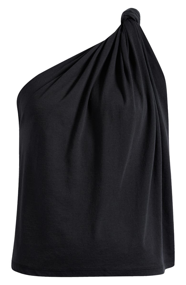 Reformation Harvey Knotted One-Shoulder Knit Top, Alternate, color, Black