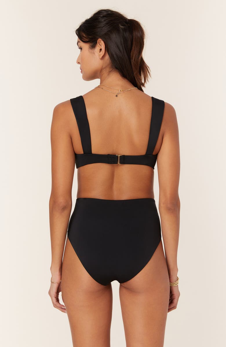 Andie High Waist Bikini Bottoms, Alternate, color, Black