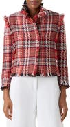 Akris punto Check Tweed Crop Jacket