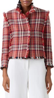 Akris punto Check Tweed Crop Jacket