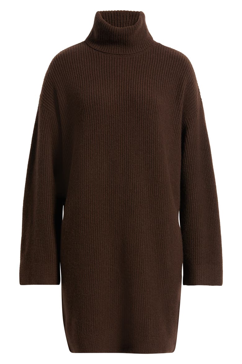 Areena Long Sleeve Wool & Cashmere Sweater Minidress, Main, color, BROWN