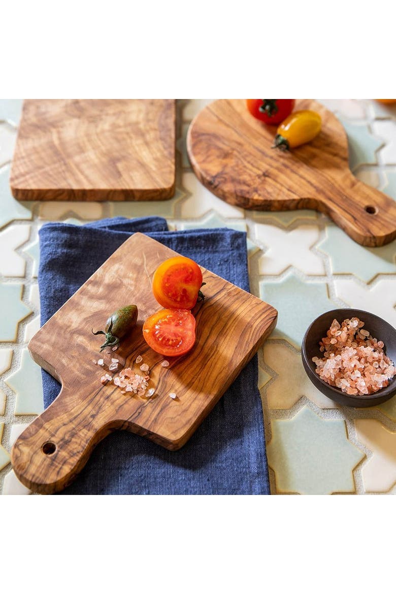 Mini Square Olive Wood Board, Alternate, color, Olive Wood