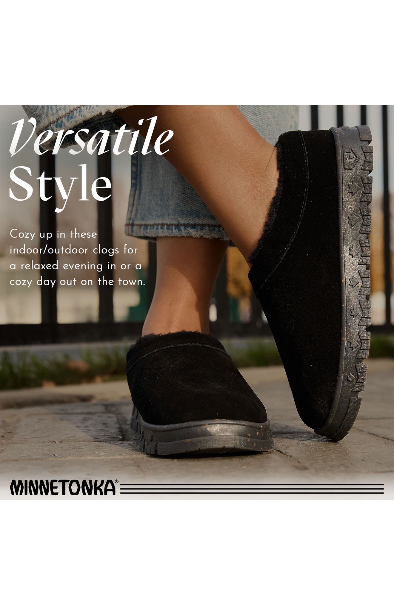 Minnetonka Neva Faux Fur Lined Slipper, Alternate, color, Black