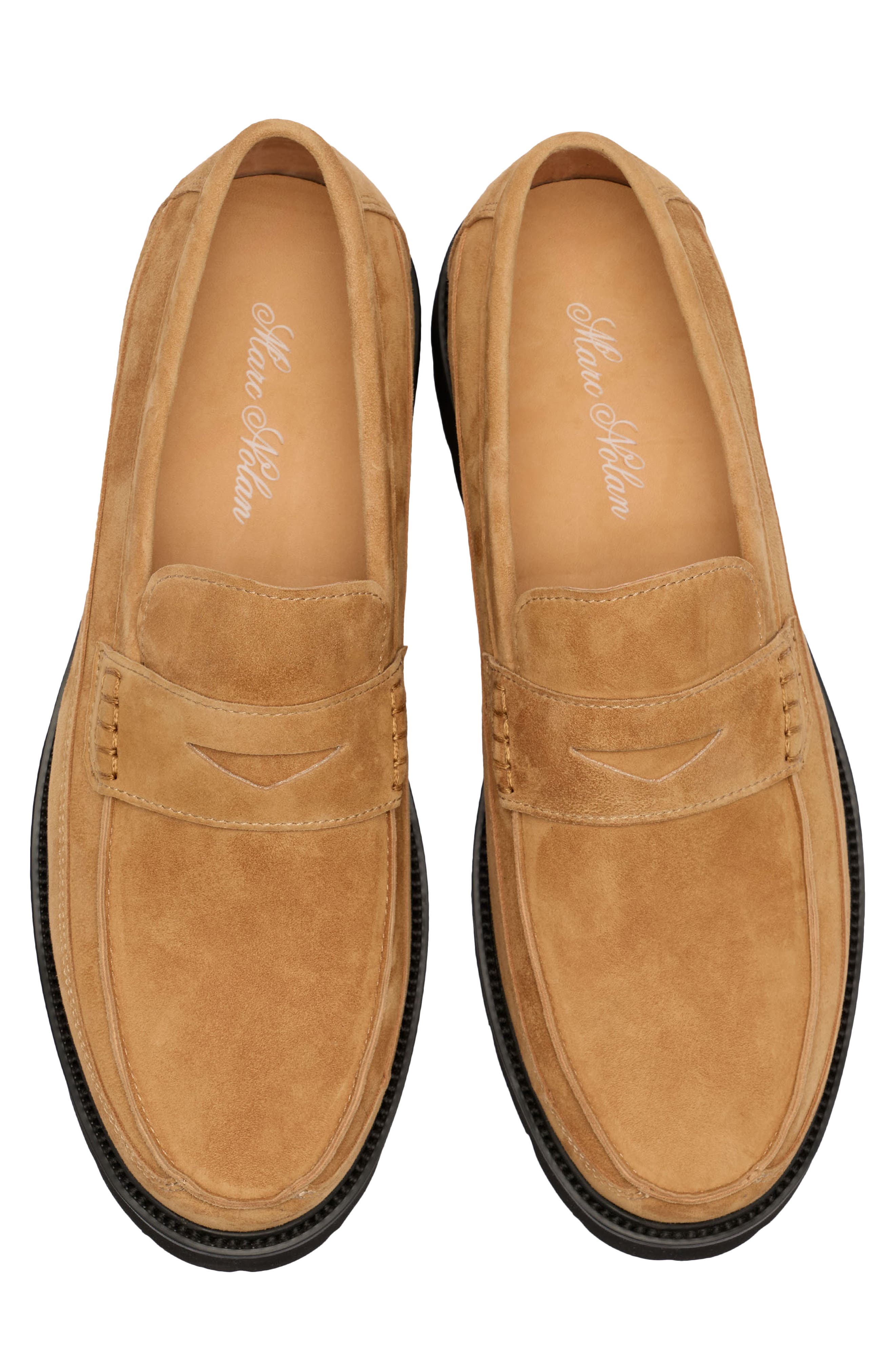 MARC NOLAN Adler Penny Loafer, Alternate, color, Caramel