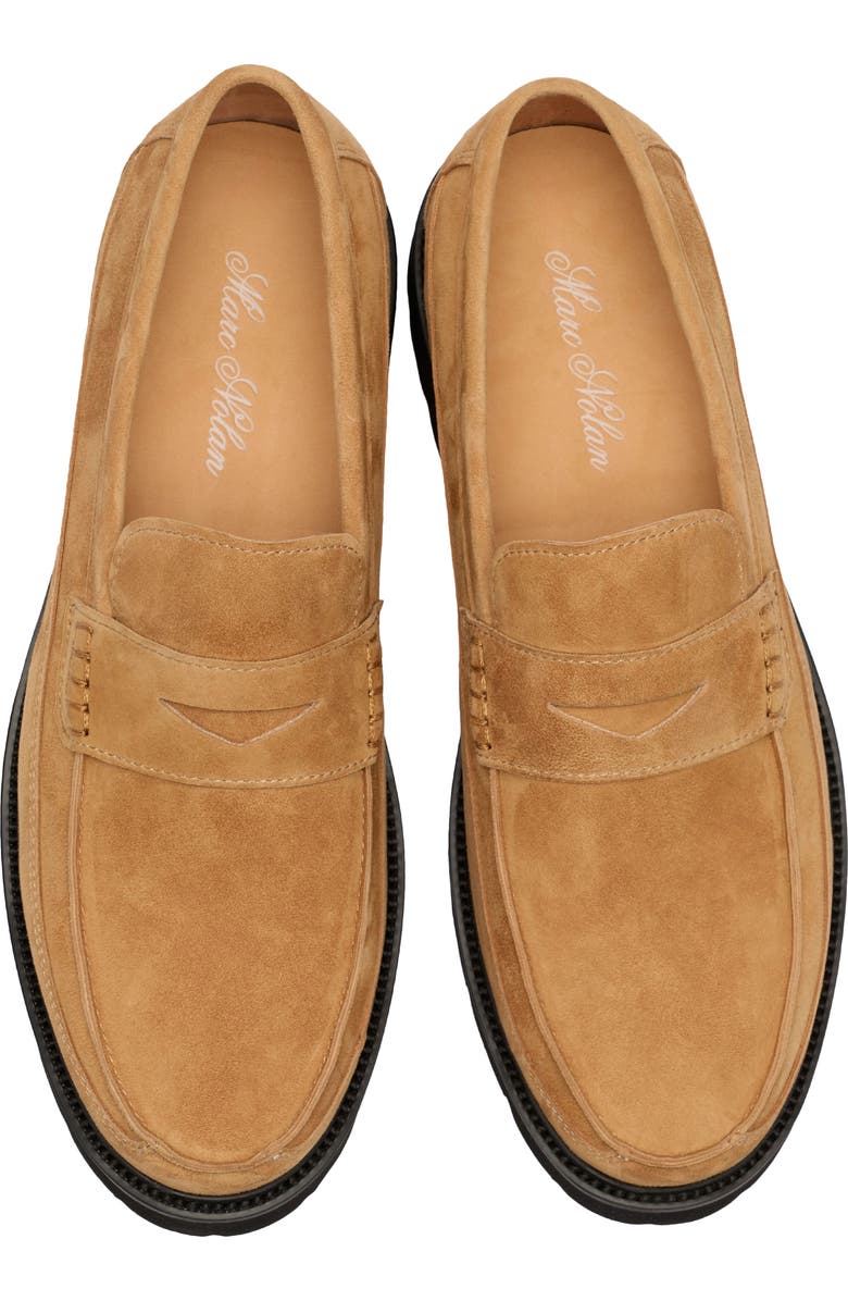 MARC NOLAN Adler Penny Loafer, Alternate, color, Caramel