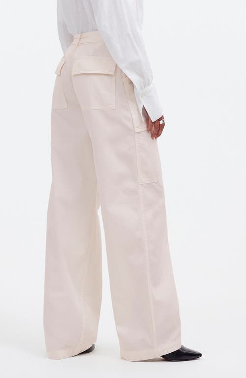 Shop Madewell Belted Slouchy Straight Leg Cargo Pants In Vintage Ivory