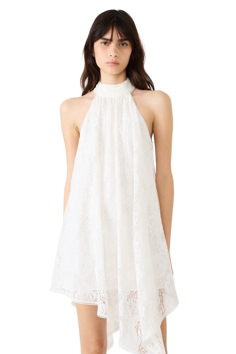 Sander Lace Sleeveless Asymmetric Dress, Alternate, color, CREAM