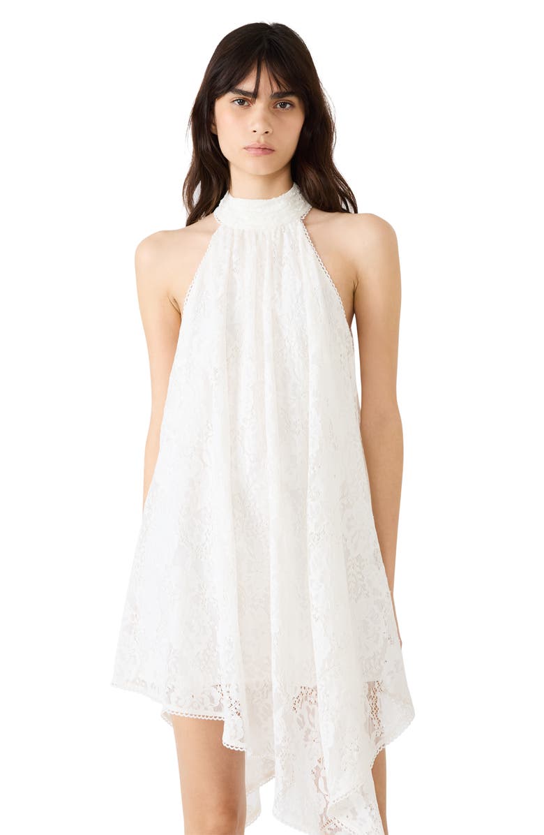 Steve Madden Sander Lace Sleeveless Asymmetric Dress, Alternate, color, Cream