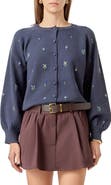 English Factory Beaded Floral Cardigan