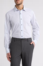 Lorenzo Uomo Trim Fit Paisley Cotton Dress Shirt