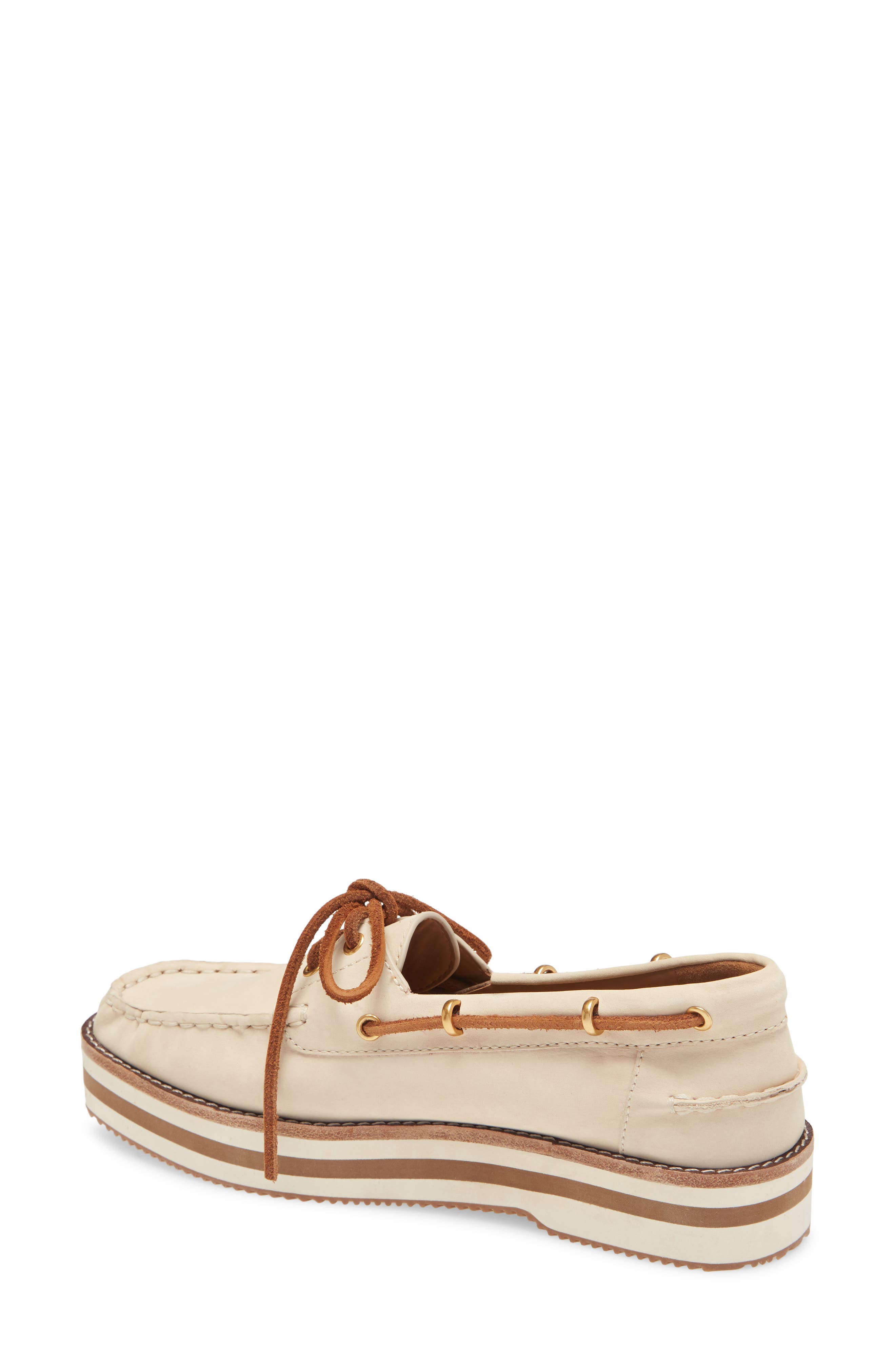 Joey Platform Boat Shoe, Alternate, color, NEW CREAM