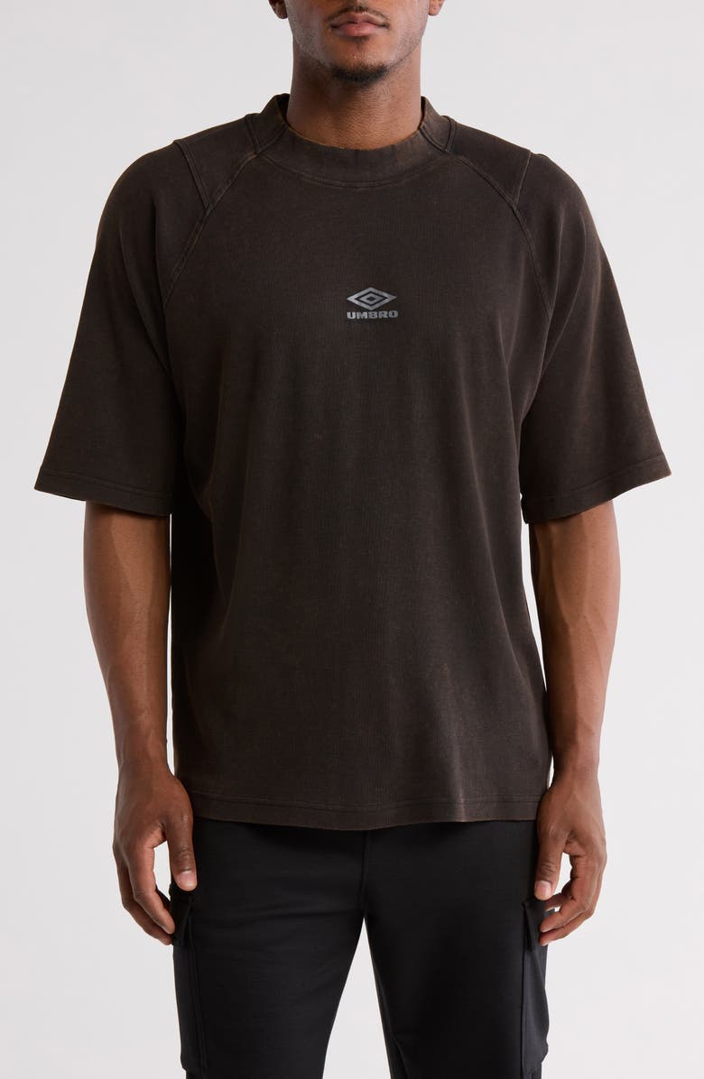 Umbro Boxy High Neck Washed Cotton Logo T-Shirt, Main, color, 