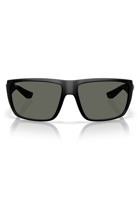 64mm Polarized Rectangular Sunglasses