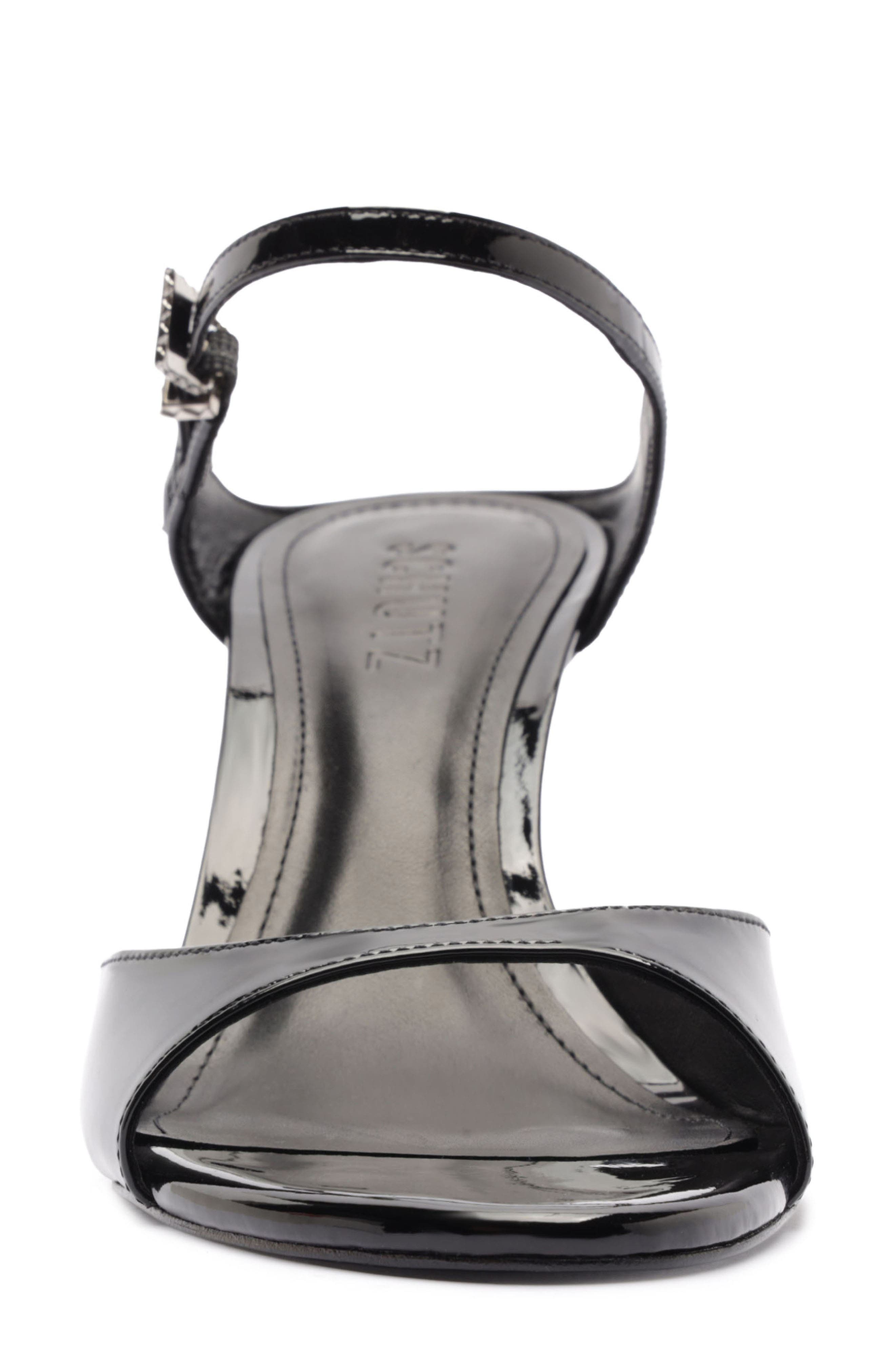 Schutz Lyra Mid Ankle Strap Sandal, Alternate, color, Black