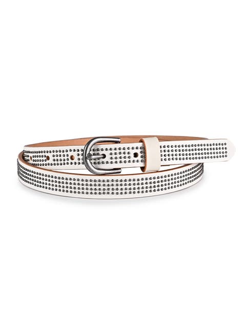 Stud Genuine Leather Slim Studded Everyday Belt