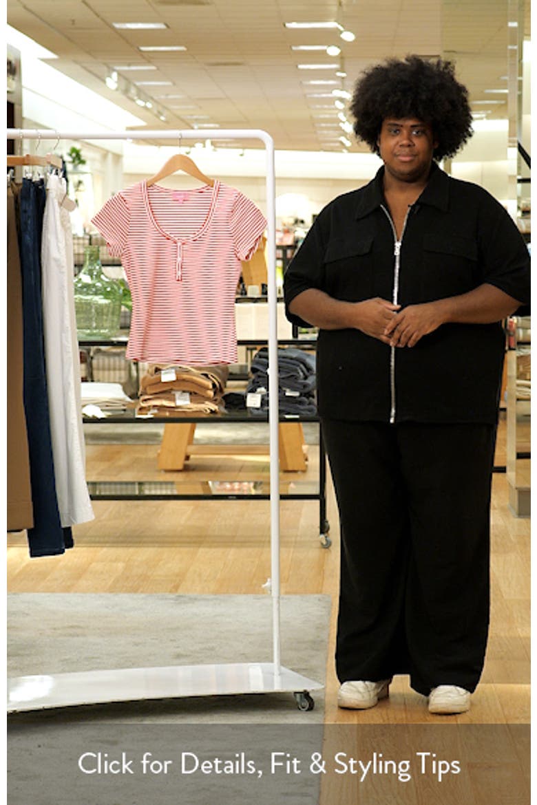 Kady Stripe Short Sleeve Henley Top video