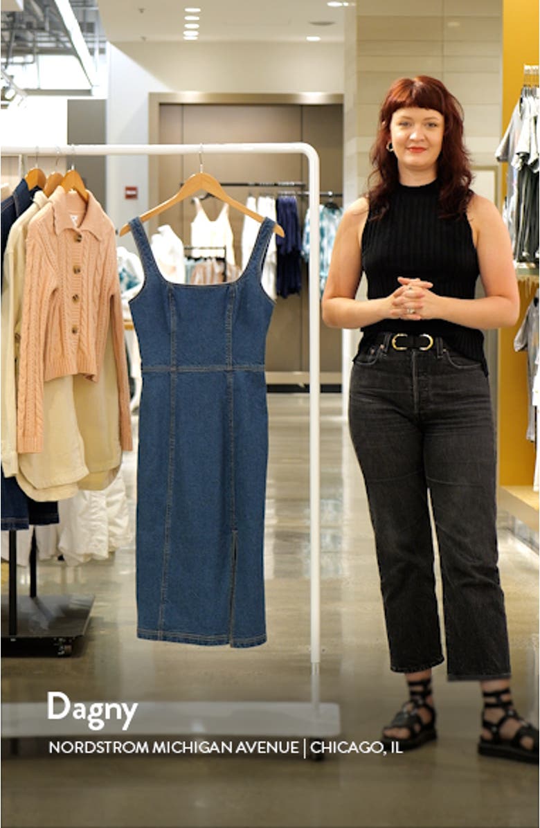 Josette Square Neck Denim Dress, sales video thumbnail