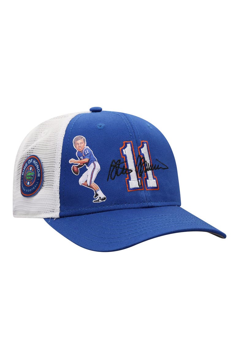 Men's Top of the World Steve Spurrier Royal/White Florida Gators Ring of Honor Trucker Snapback Hat, Main, color, ROYAL