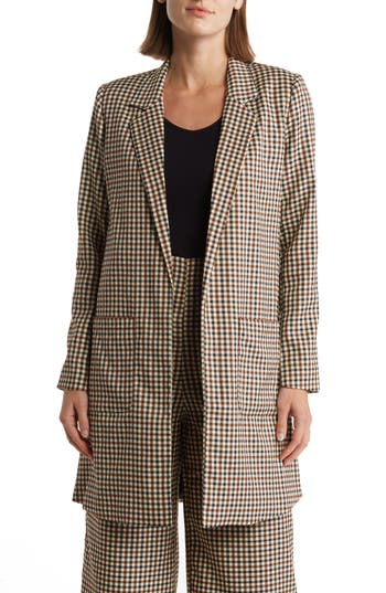 Dr2 By Daniel Rainn Check Topper Coat In Brown
