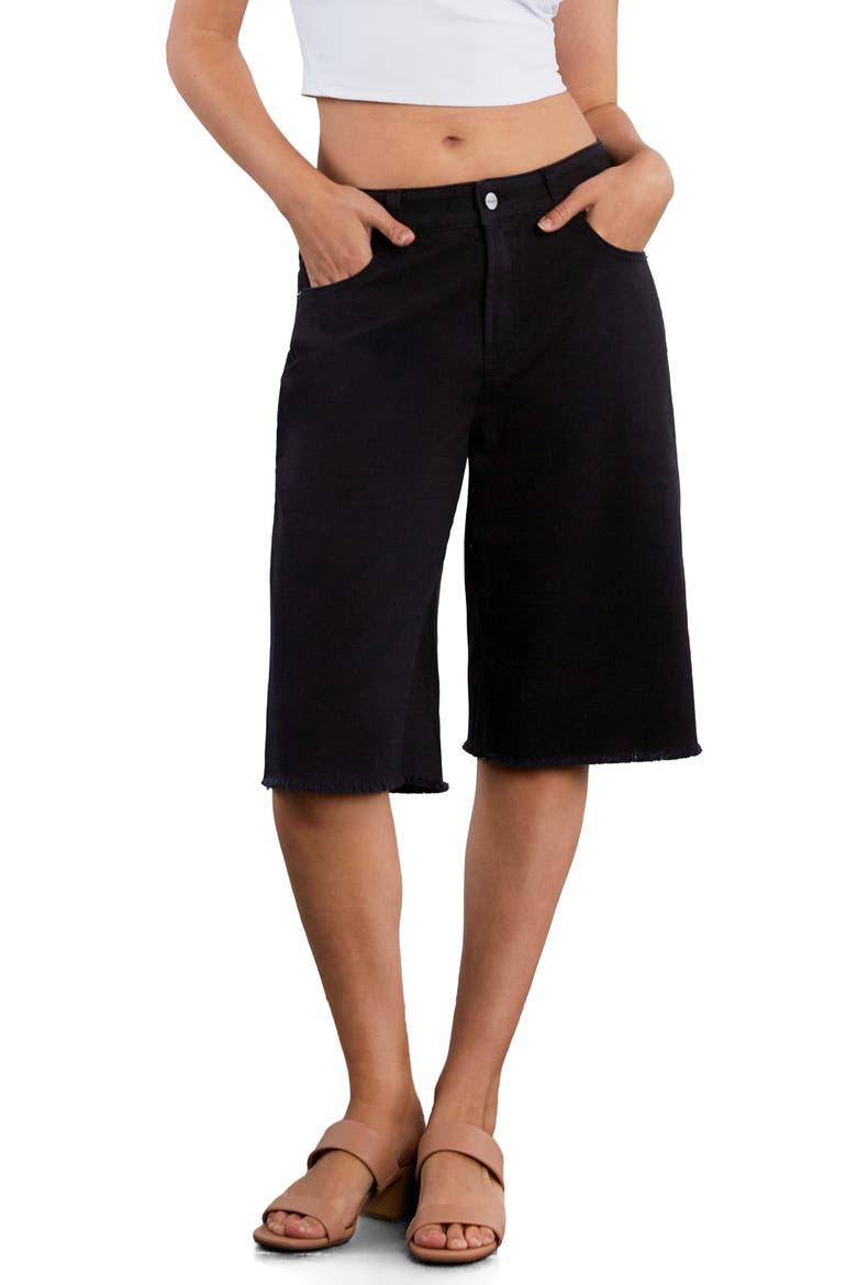 Longer Length Denim Shorts, Alternate, color, GRAPHITE