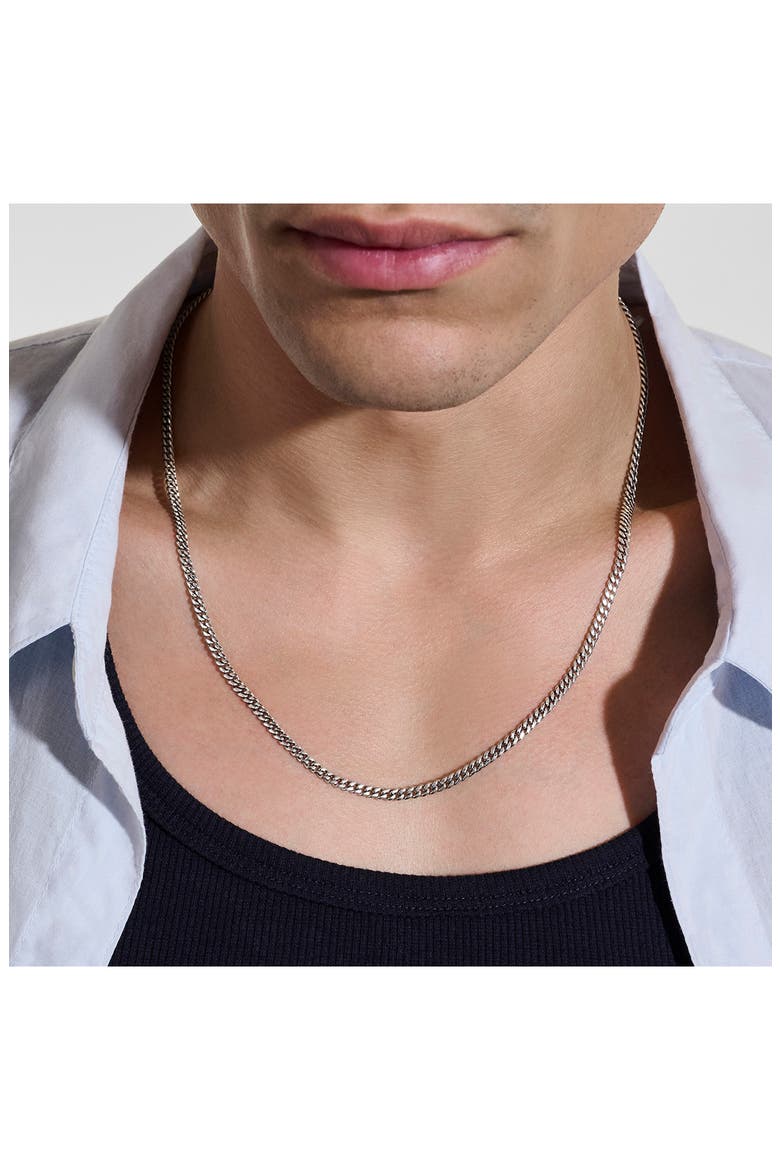 Curb Chain Necklace, Alternate, color, STERLING SILVER
