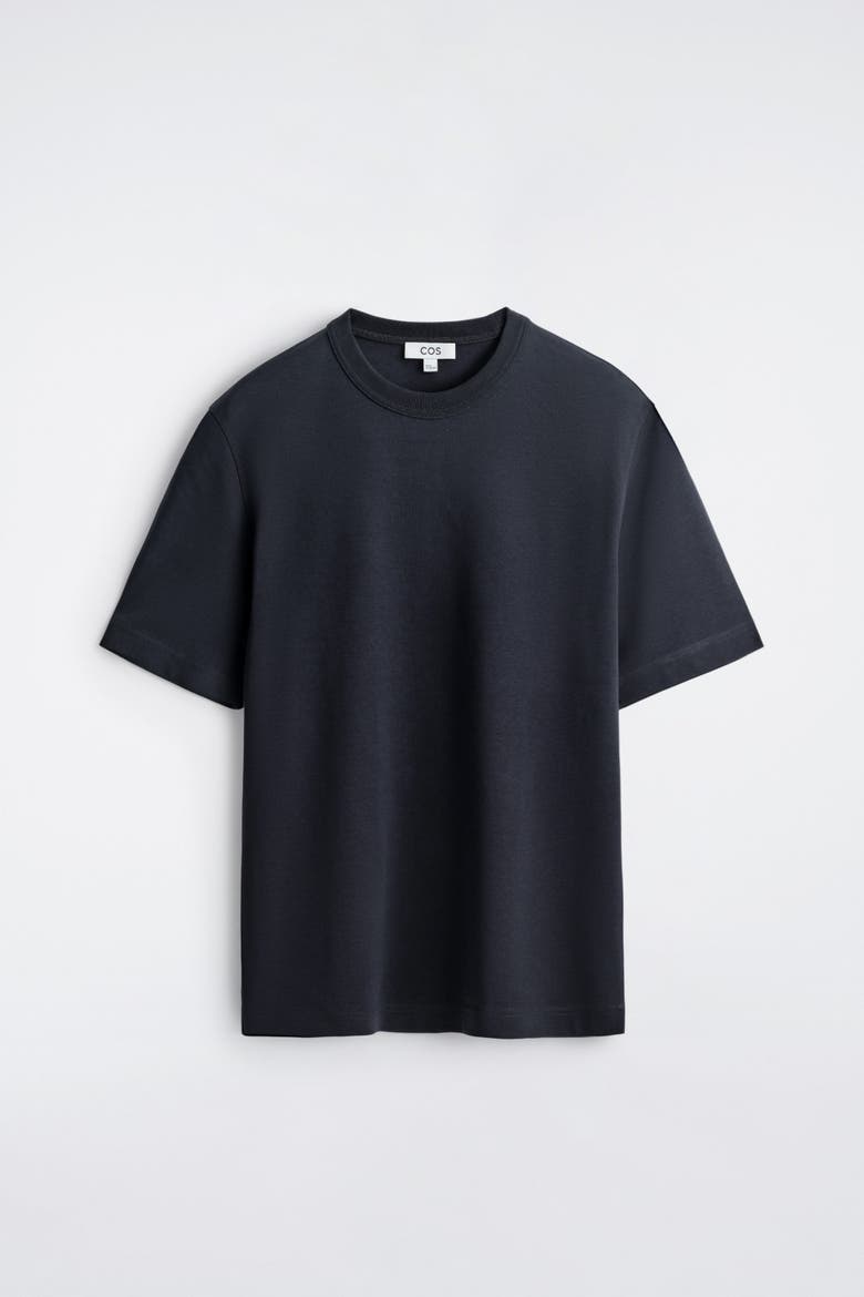 Interlock Cotton Crew-neck T-shirt, Alternate, color, NAVY
