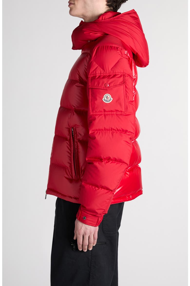 Maya Lacquered Nylon Down Jacket, Alternate, color, RED
