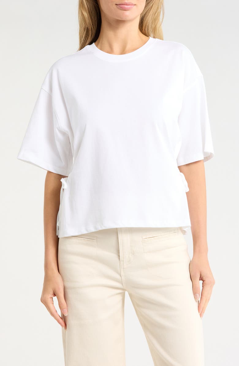 Habitual Side Tie T-Shirt, Main, color, Bright White