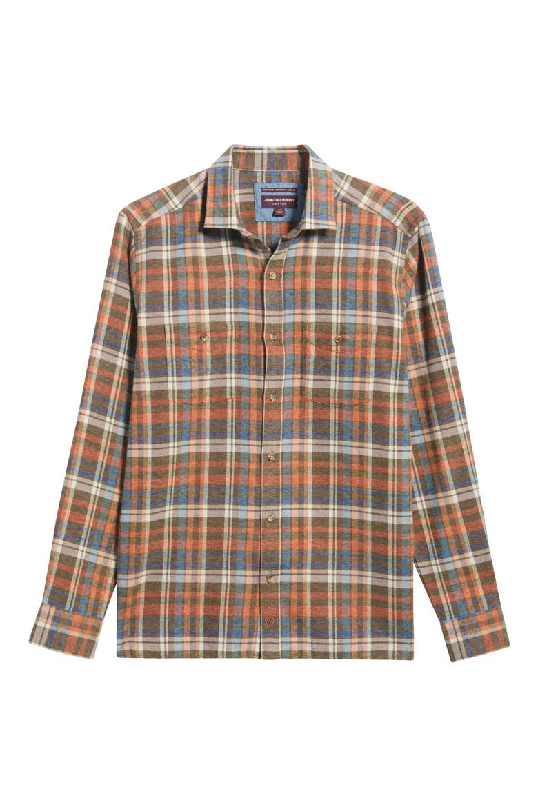 Woodson Plaid Cotton Shirt, Main, color, BROWN MULTI PLAID